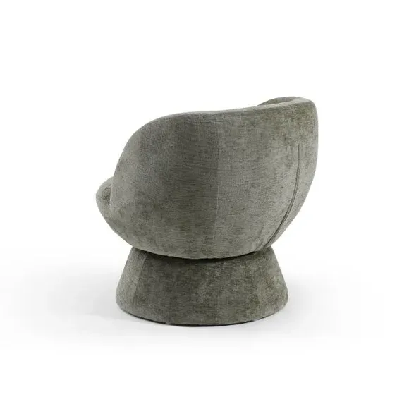 Curved Swivel Accent Chair - Olive, Chenille