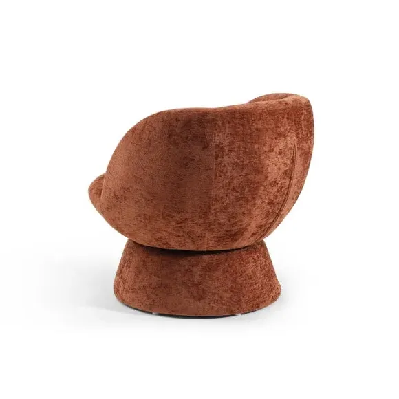 Curved Swivel Accent Chair - Orange, Chenille