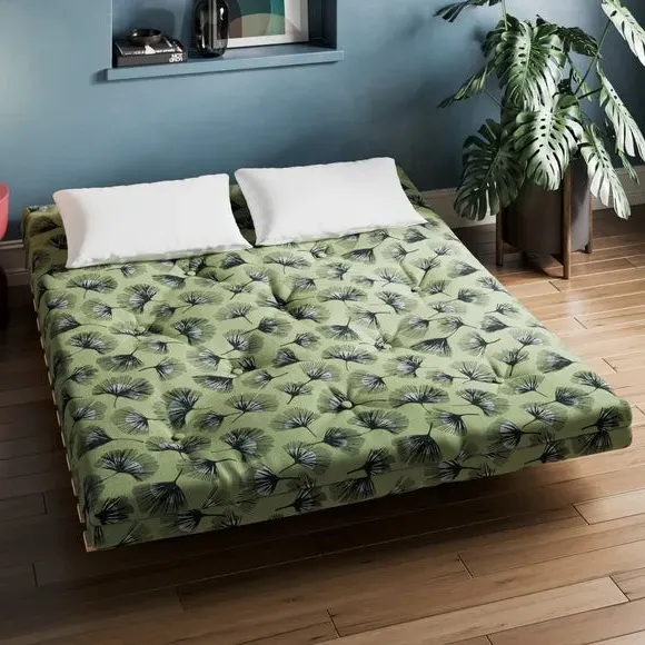 Double Futon Sofa Bed - Olive, Cotton Blend