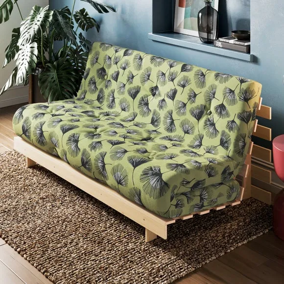 Double Futon Sofa Bed - Olive, Cotton Blend