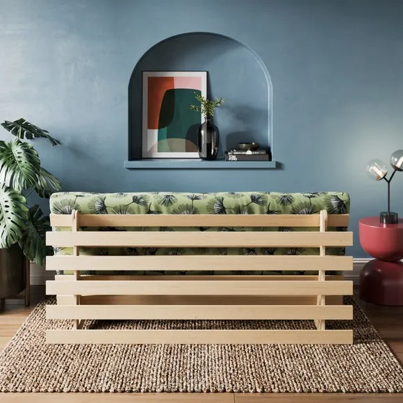 Double Futon Sofa Bed - Olive, Cotton Blend