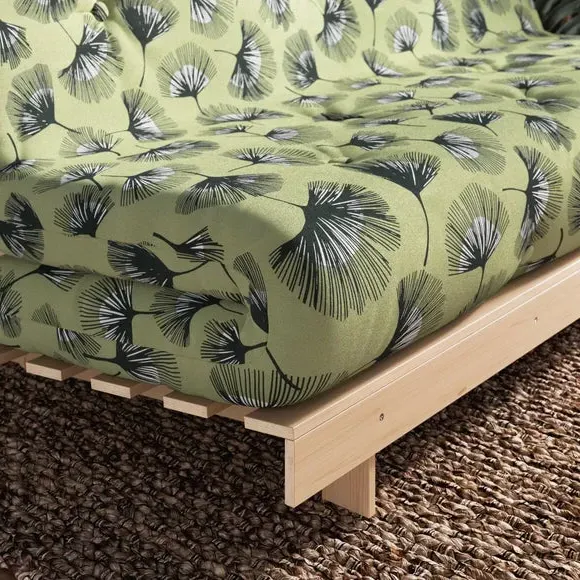 Double Futon Sofa Bed - Olive, Cotton Blend