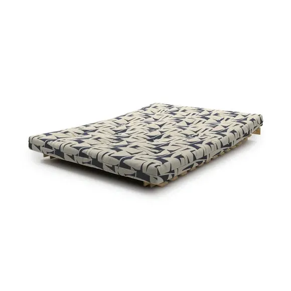 Double Futon with Folding Frame - Black, Pine