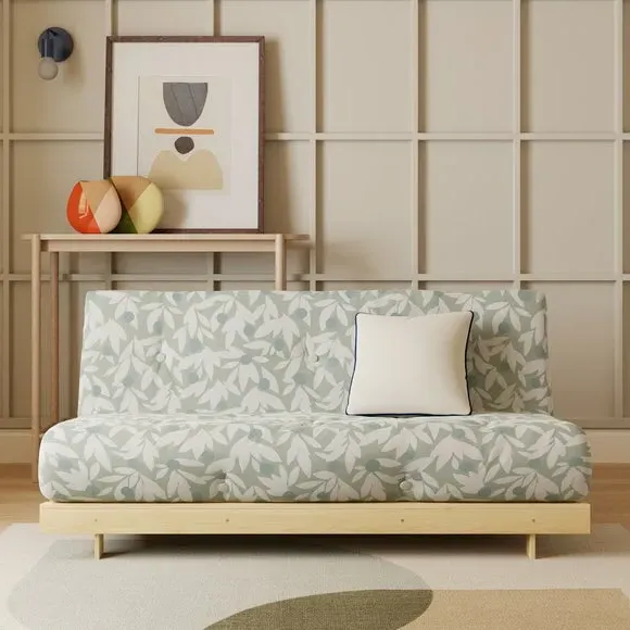 Double Futon with Folding Frame - Sage, Pine
