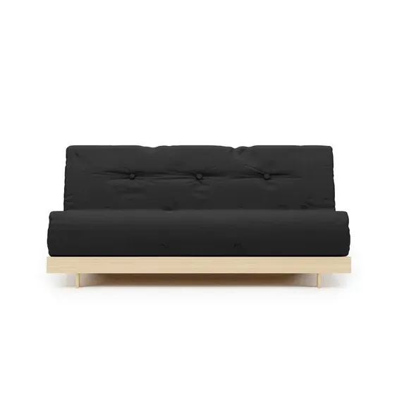 Double Futon with Mattress - Black, Pine