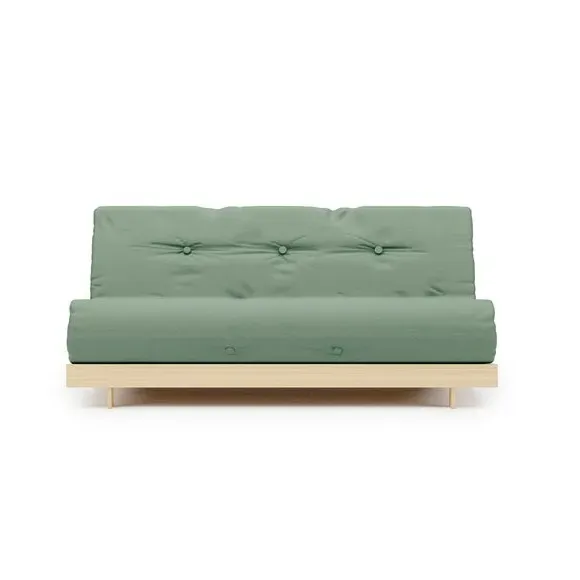 Double Futon with Mattress - Green, Pine