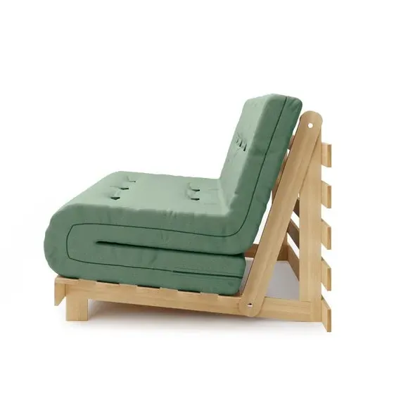 Double Futon with Mattress - Green, Pine