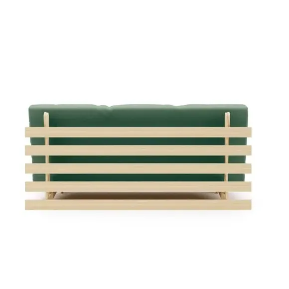 Double Futon with Mattress - Green, Pine