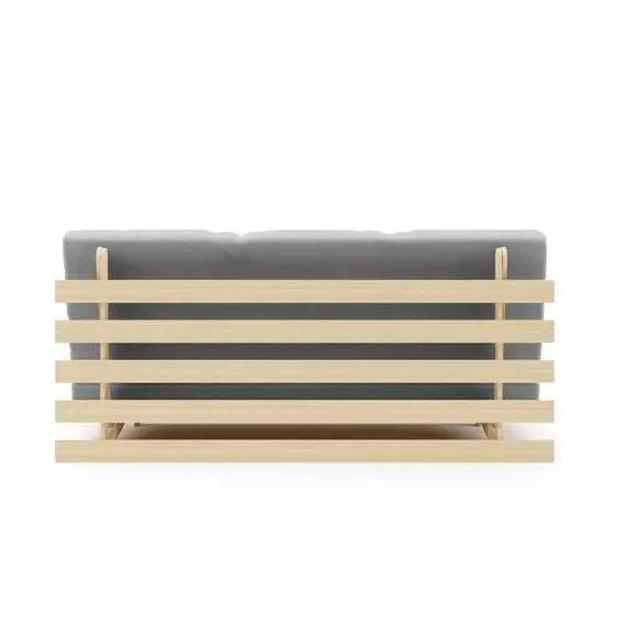 Double Futon with Mattress - Grey, Pine