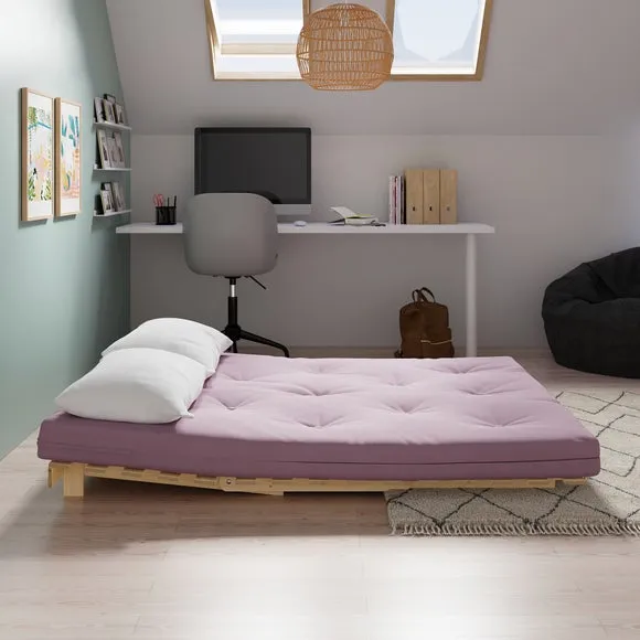 Double Futon with Mattress - Lilac, Pine