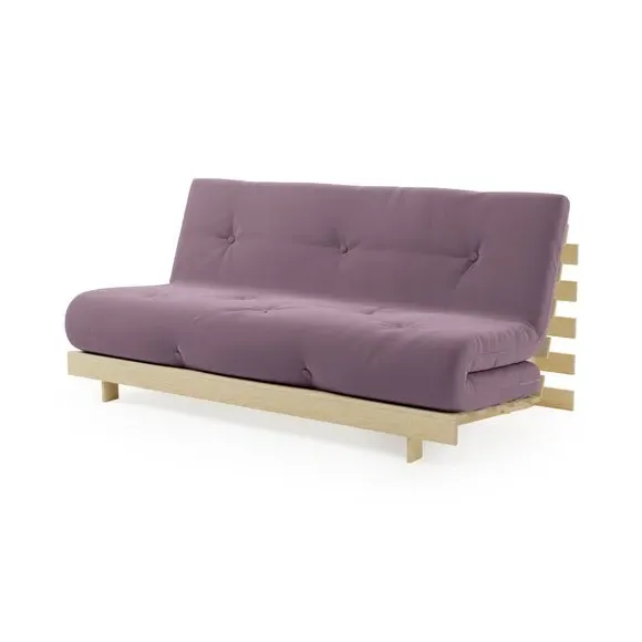 Double Futon with Mattress - Lilac, Pine