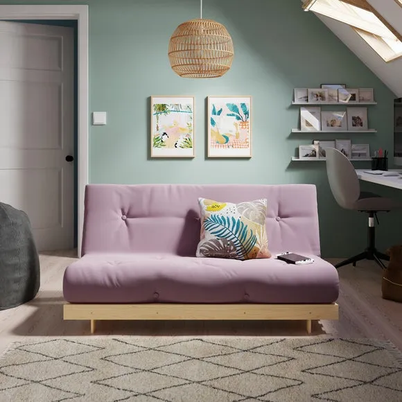 Double Futon with Mattress - Lilac, Pine