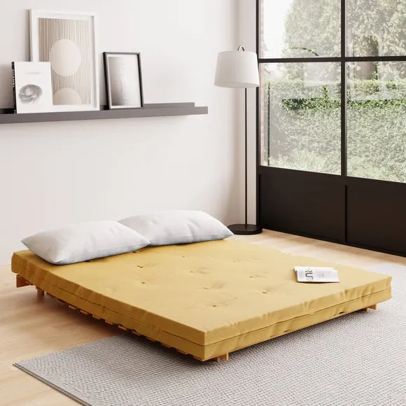 Double Futon with Mattress - Ochre, Pine