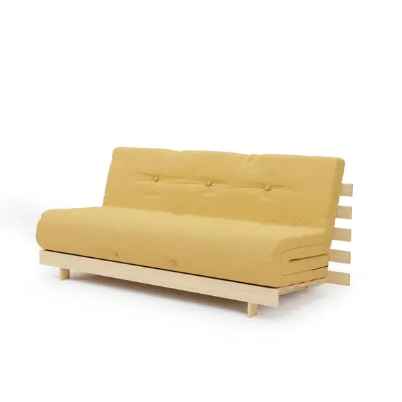 Double Futon with Mattress - Ochre, Pine