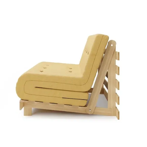 Double Futon with Mattress - Ochre, Pine