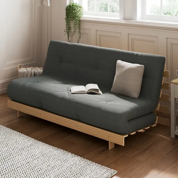 Double Futon with Ribbed Upholstery - Midnight