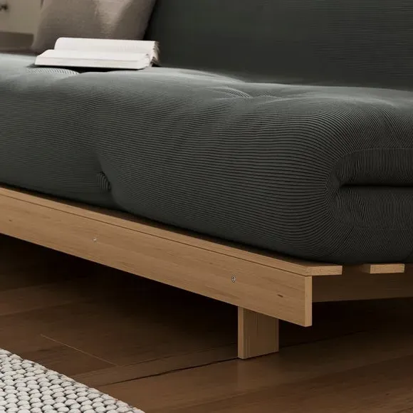 Double Futon with Ribbed Upholstery - Midnight