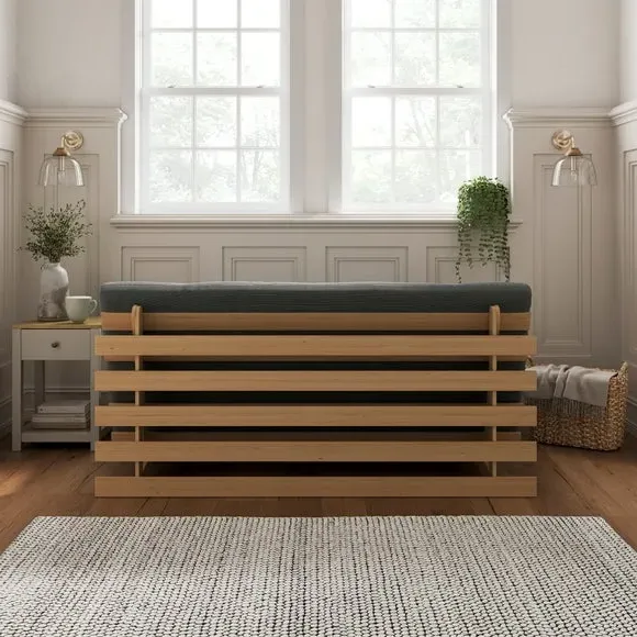 Double Futon with Ribbed Upholstery - Midnight