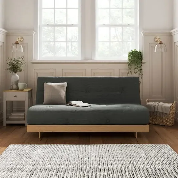 Double Futon with Ribbed Upholstery - Midnight image