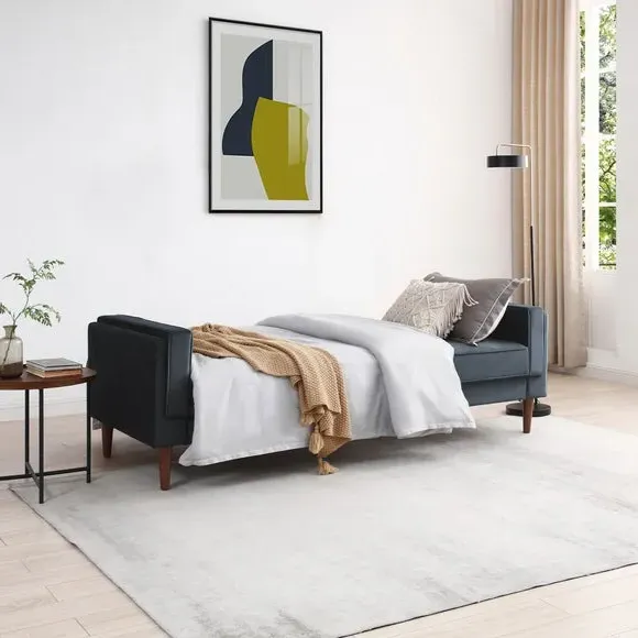 Double Sofa Bed with Storage - Ink, Velvet