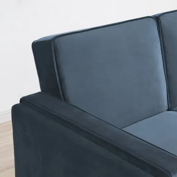 Double Sofa Bed with Storage - Ink, Velvet