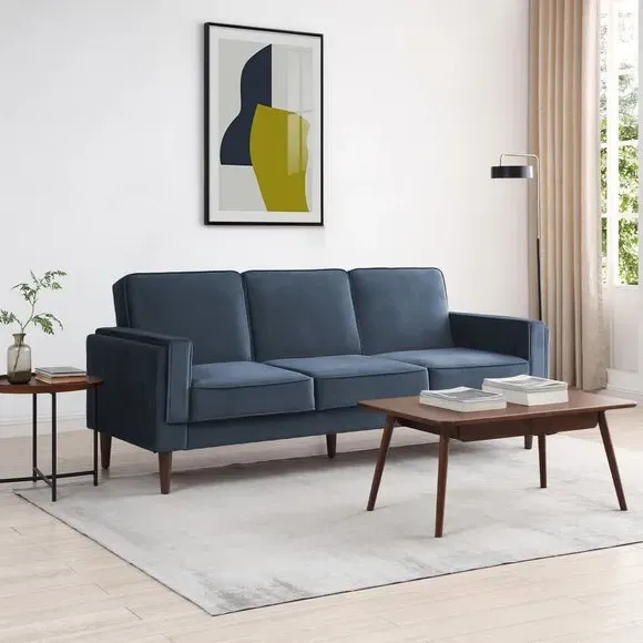 Double Sofa Bed with Storage - Ink, Velvet image