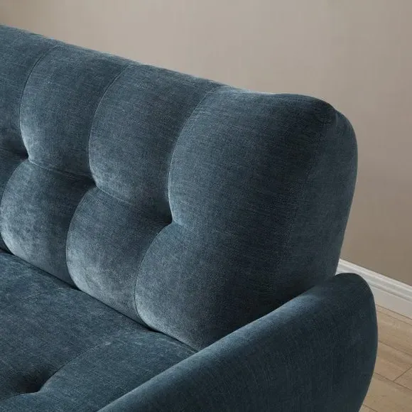 Double Sofa Bed with Storage - Navy, Chenille