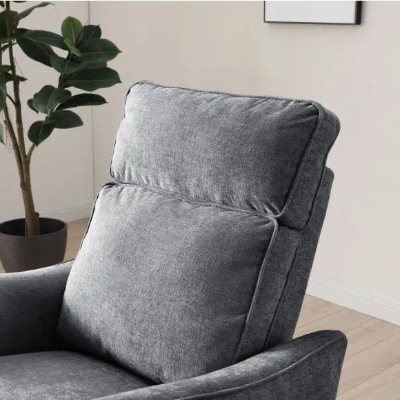 Electric Recliner Swivel Chair - Grey, Chenille