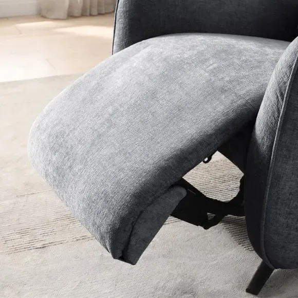 Electric Recliner Swivel Chair - Grey, Chenille