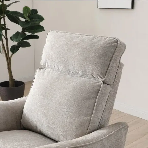 Electric Recliner Swivel Chair - Natural, Chenille