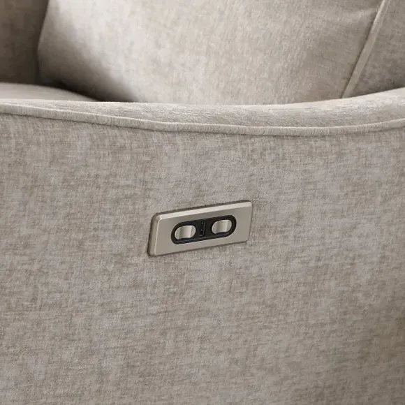 Electric Recliner Swivel Chair - Natural, Chenille