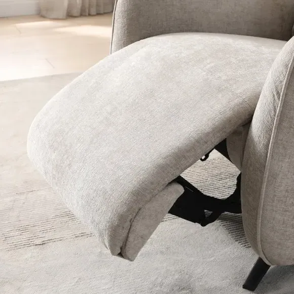 Electric Recliner Swivel Chair - Natural, Chenille