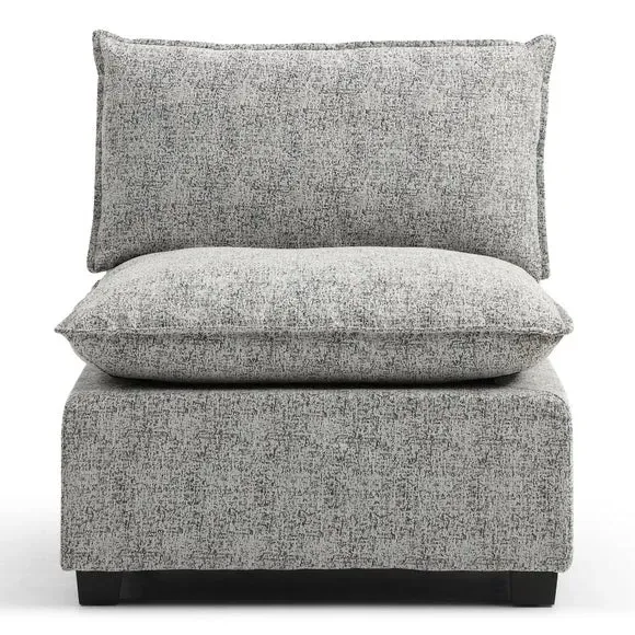 Modular Armless Chair - Grey, Boucle