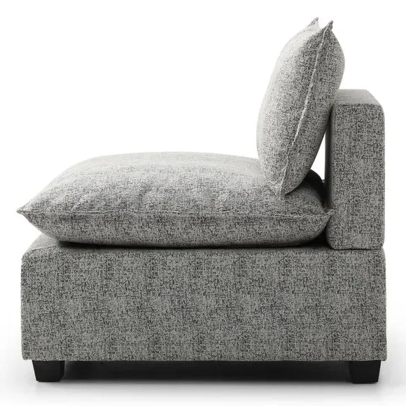 Modular Armless Chair - Grey, Boucle