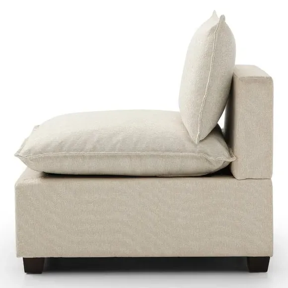 Modular Armless Chair - Natural, Boucle