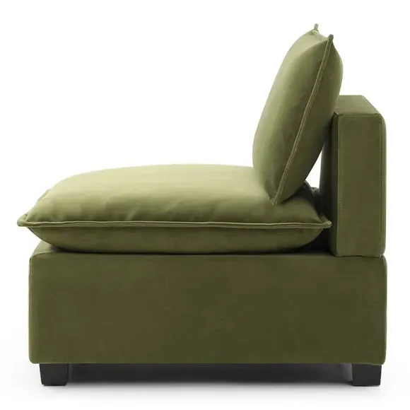 Modular Armless Chair - Olive, Velvet