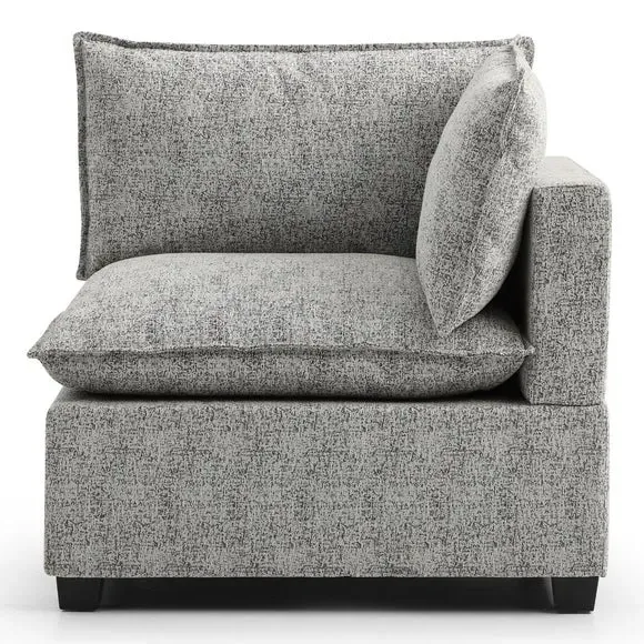 Modular Corner Seat with Cushions - Grey, Boucle