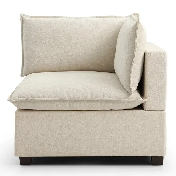 Modular Corner Seat with Cushions - Natural, Boucle