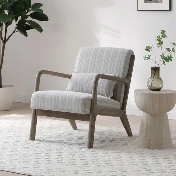 Occasional Chair with Bolster - Natural, Chenille