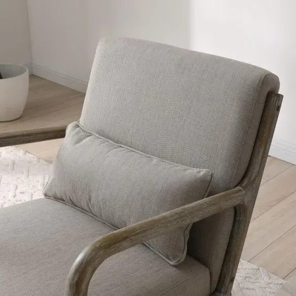 Occasional Chair with Cushion - Oatmeal, Linen
