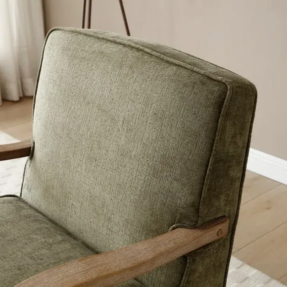 Occasional Chair with Cutaway Design - Olive