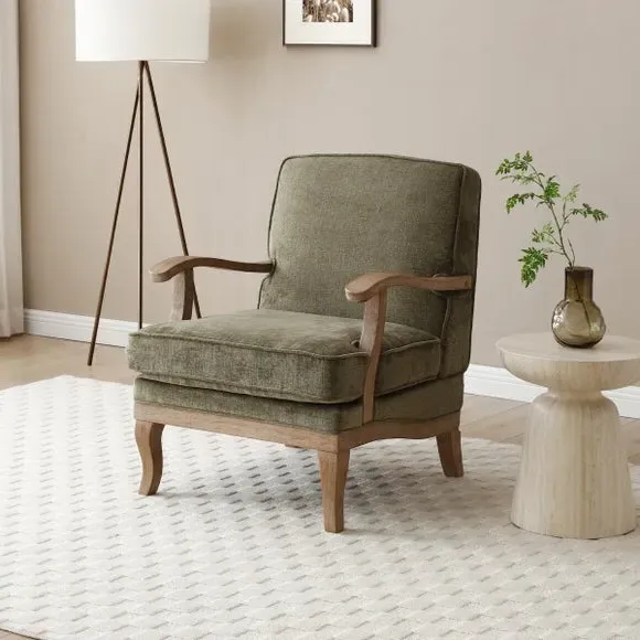 Occasional Chair with Cutaway Design - Olive image