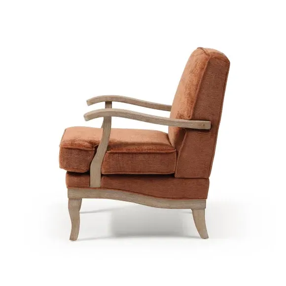 Occasional Chair with Cutaway Design - Terracotta