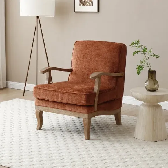 Occasional Chair with Cutaway Design - Terracotta