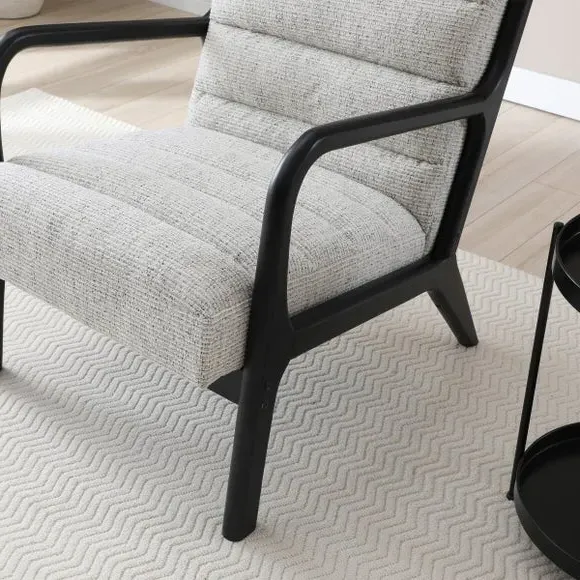 Occasional Chair with Ribbed Upholstery - Natural