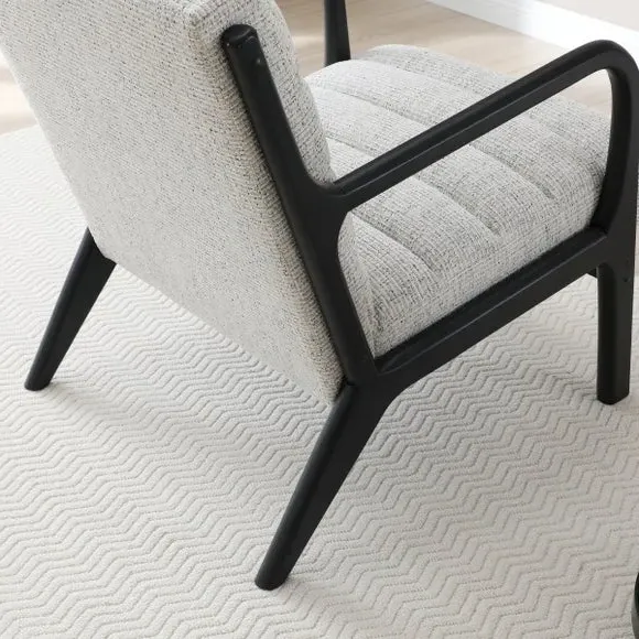 Occasional Chair with Ribbed Upholstery - Natural