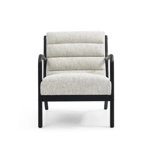 Occasional Chair with Ribbed Upholstery - Natural