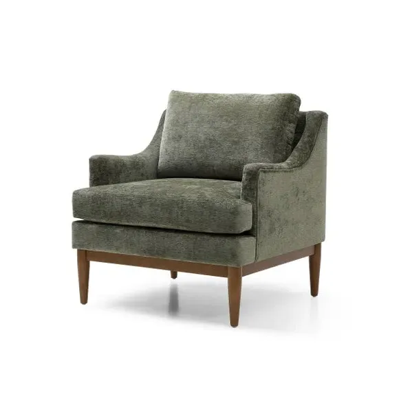 Occasional Chair with Sprung Seat - Olive, Chenille