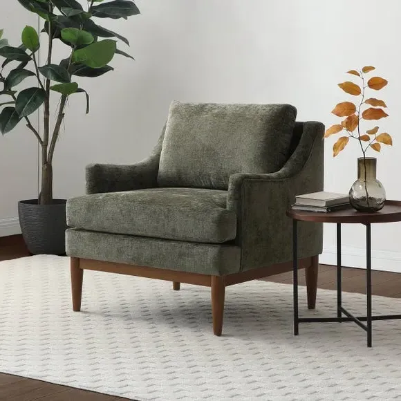 Occasional Chair with Sprung Seat - Olive, Chenille image