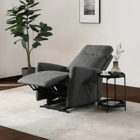Rise Recline Chair Electric - Grey, Faux Leather